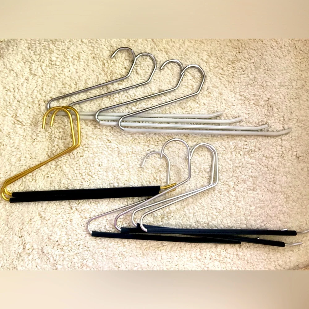 10 Chrome metal pant hangers